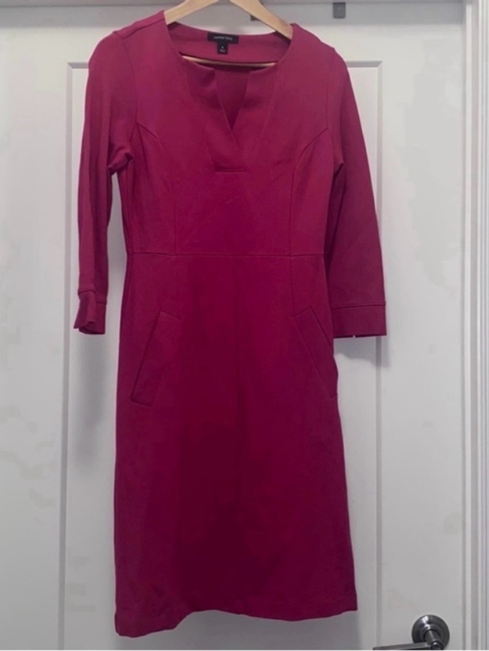 🩷 Pink V-neck LANDS' END Dress-Size 4